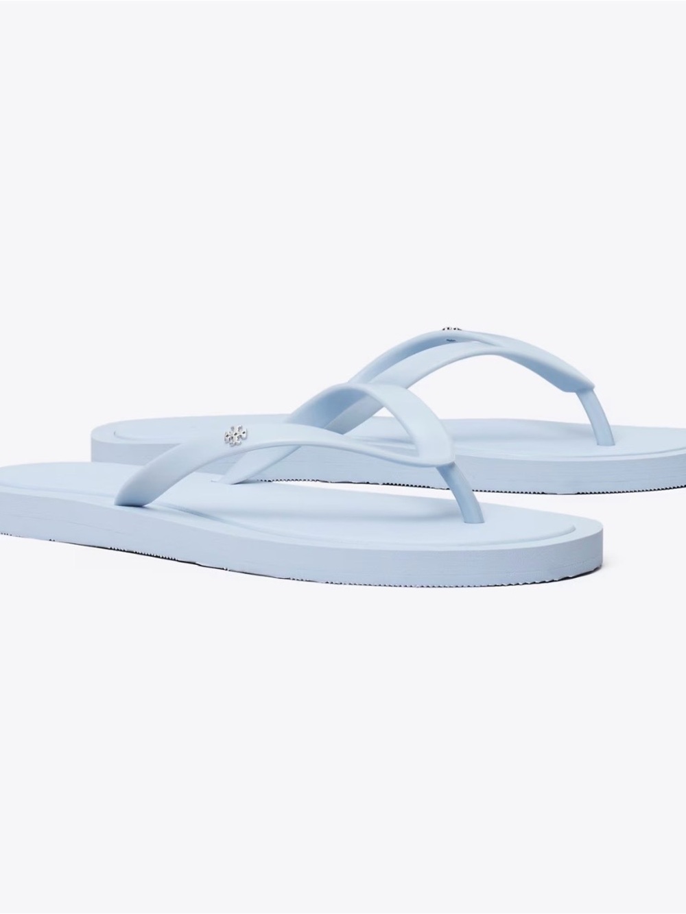 Tory Burch Powder Blue Logo Thong Sandals - Picture 2 of 8